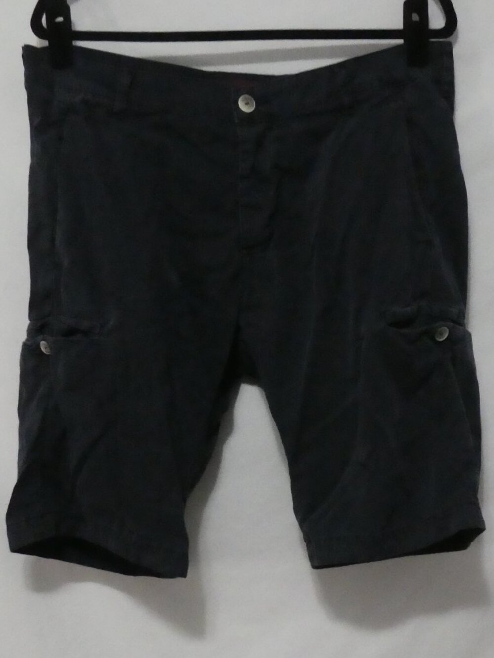ZARA MAN Basic Navy Blue Cotton Cargo Shorts - Size 34